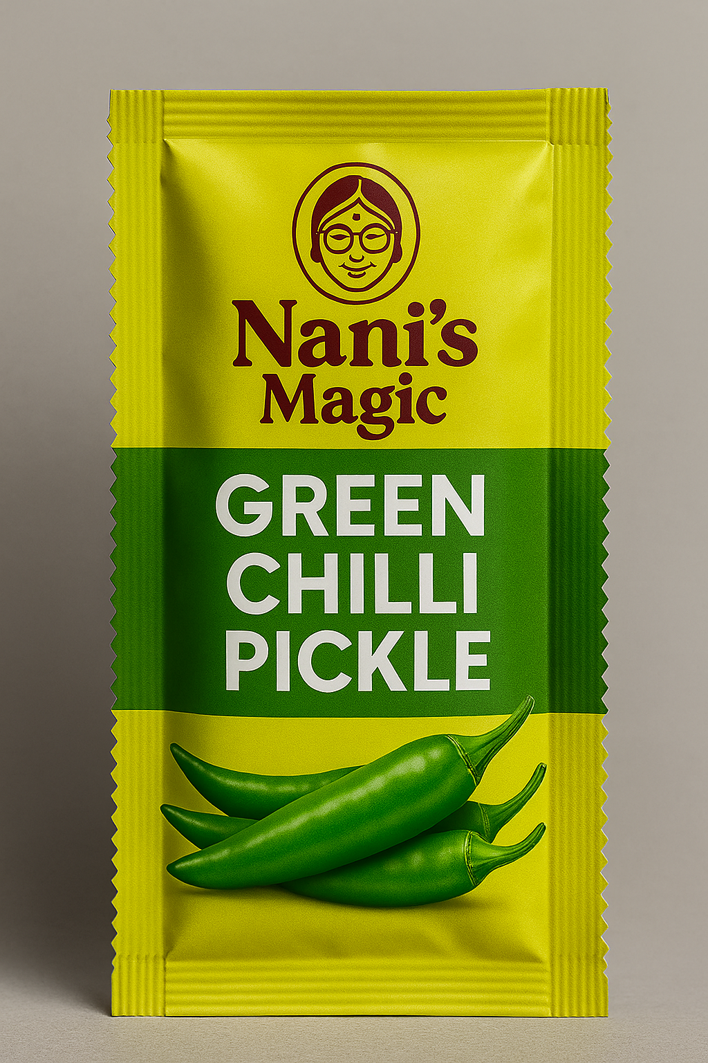 Nani’s Magic Green Chilli Pickle – Travel-Friendly Sachet(10 gm)